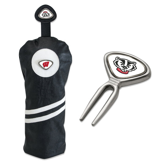 Black Wisconsin Badgers Golf Gift Set