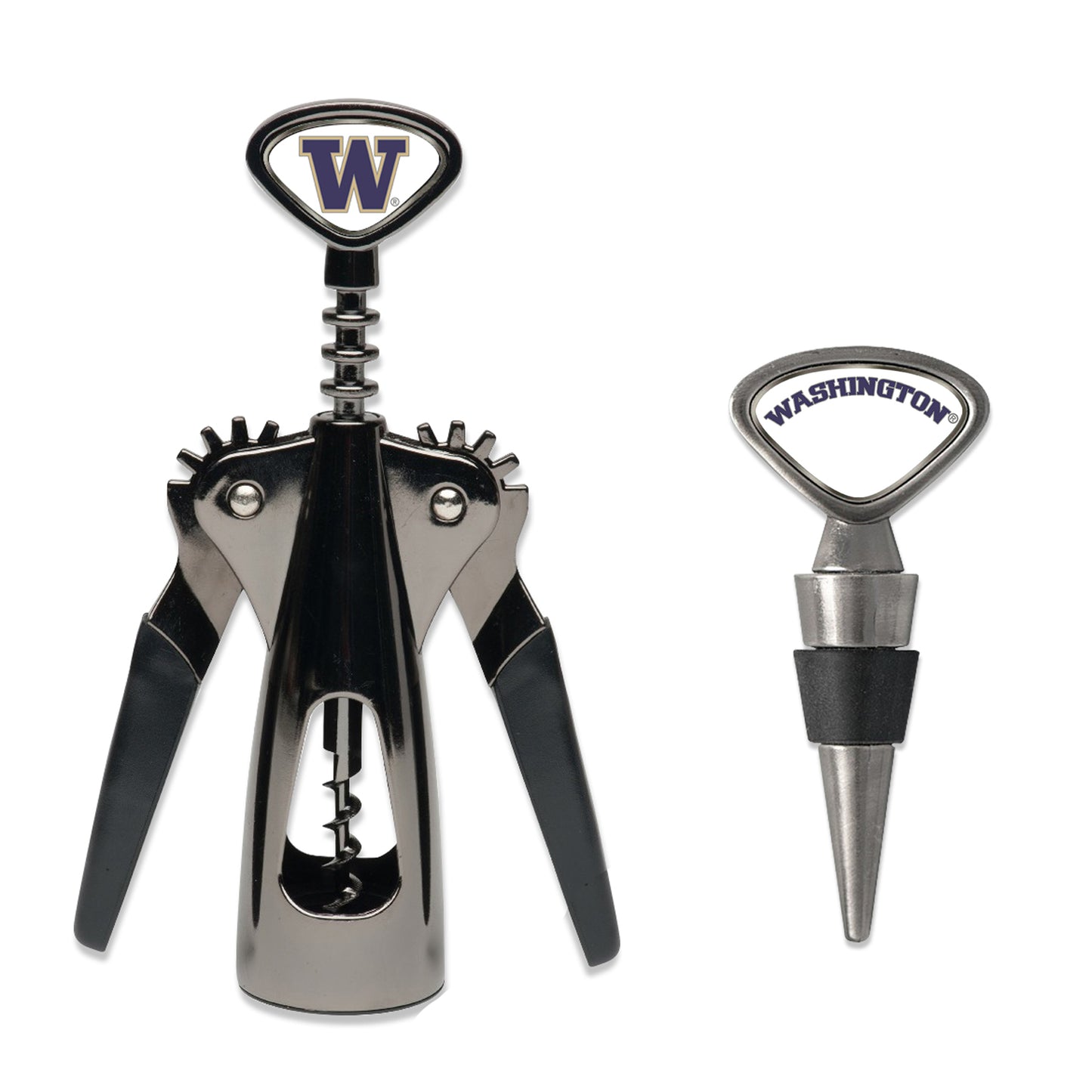 Silver Washington Huskies Wine Gift Set