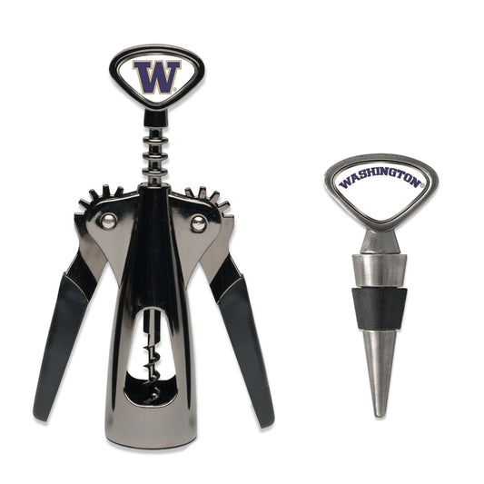 Silver Washington Huskies Wine Gift Set