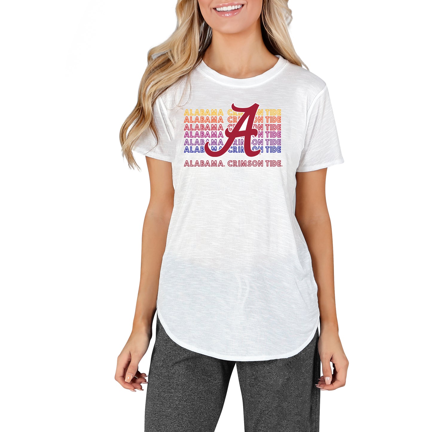 Women's Concepts Sport White Alabama Crimson Tide Gable Knit T-Shirt