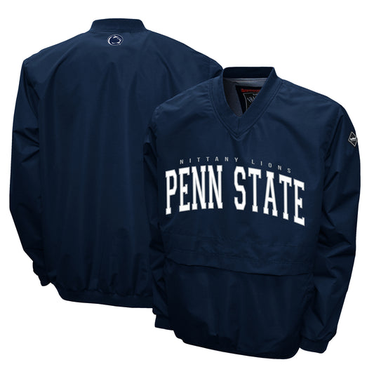 Men's Franchise Club Navy Penn State Nittany Lions Members Windshell V-Neck Pullover Jacket