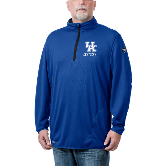 Men's Franchise Club Royal Kentucky Wildcats Flow Thermatec Quarter-Zip Pullover Top