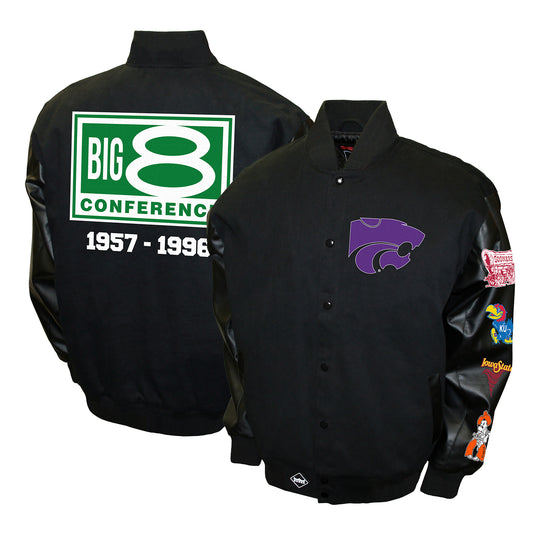 Men's Franchise Club Black Kansas State Wildcats 1957-1996 Big 8 Conference Commemorative Twill Full-Snap Jacket