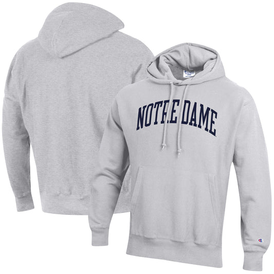 Men's Champion Heathered Gray Notre Dame Fighting Irish Big & Tall Reverse Weave Fleece Pullover Hoodie Sweatshirt