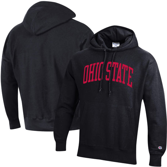 Men's Champion Black Ohio State Buckeyes Big & Tall Reverse Weave Fleece Pullover Hoodie Sweatshirt