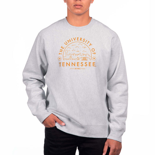 Men's Uscape Apparel Heathered Gray Tennessee Volunteers Premium Fleece Crew Neck Sweatshirt