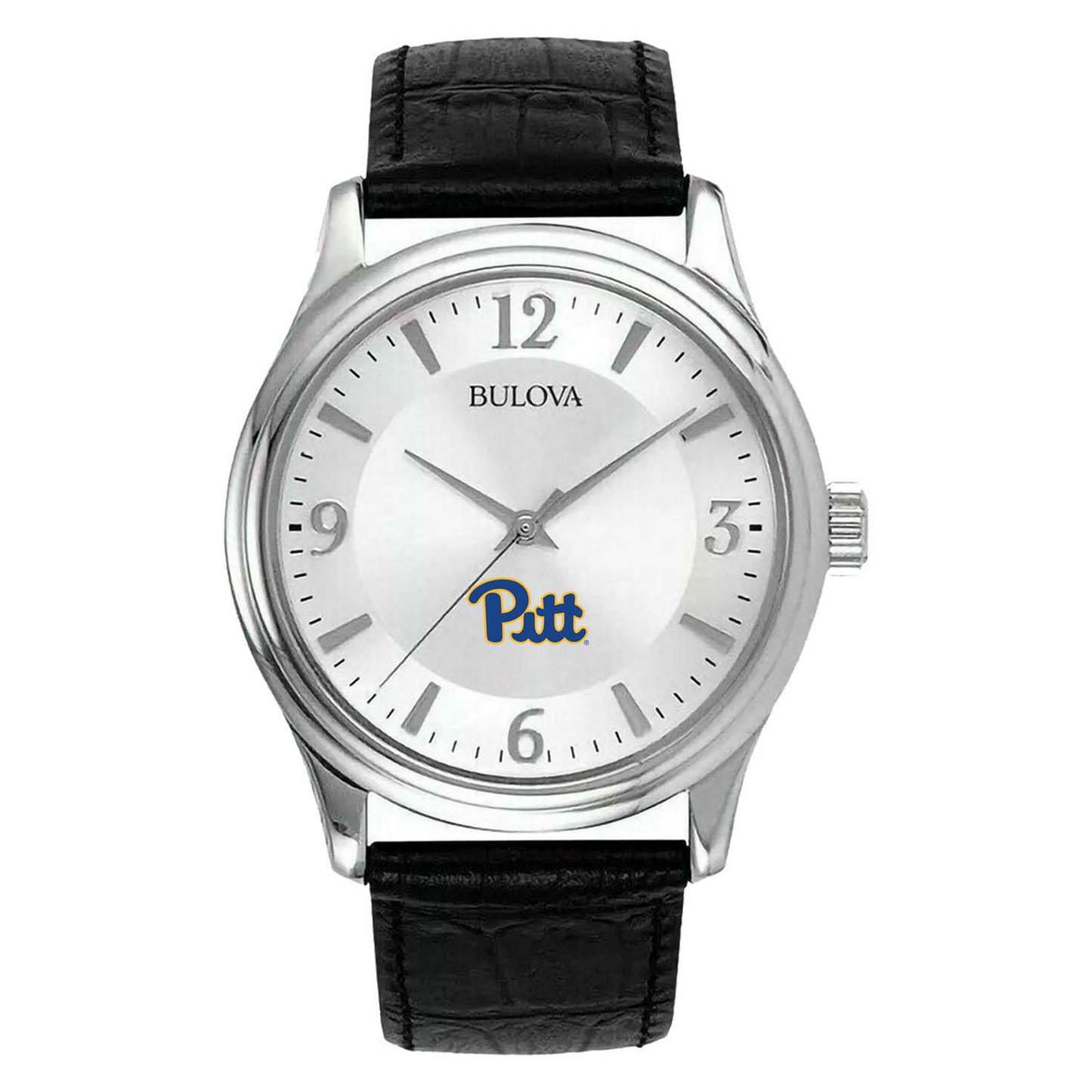 Men's Silver Pitt Panthers Leather Watch