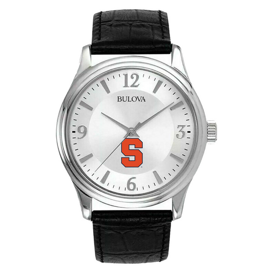 Men's Silver Syracuse Orange Leather Watch