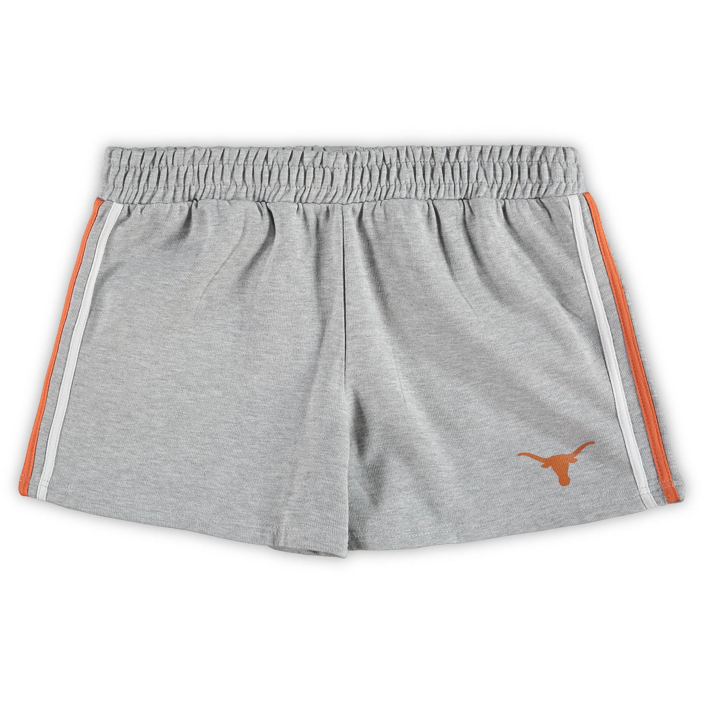 Women's Heathered Gray Texas Longhorns Plus Size 2-Stripes Shorts