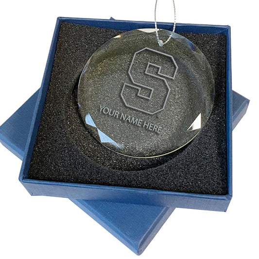 Syracuse Orange 3.25'' Personalized Etched Glass Ornament