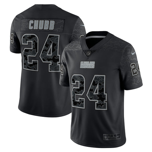 Men's Nike Nick Chubb Black Cleveland Browns RFLCTV Limited Jersey