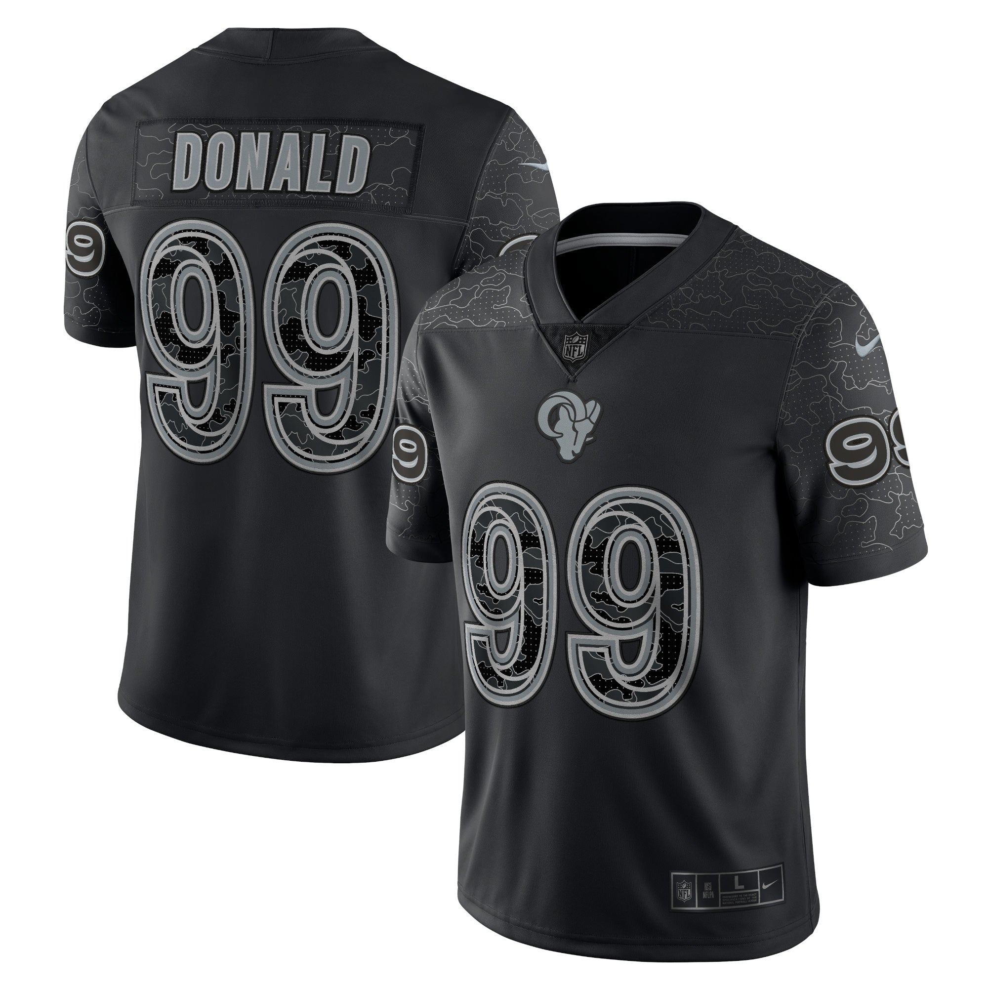 Men's Nike Aaron Donald Black Los Angeles Rams RFLCTV Limited