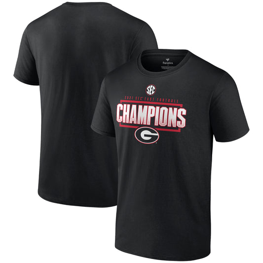 Men's Fanatics Black Georgia Bulldogs 2021 SEC East Football Division Champions Locker Room T-Shirt