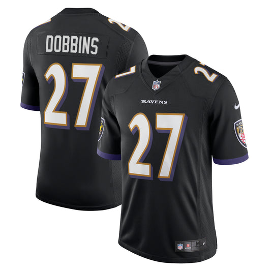 Men's Nike J.K. Dobbins Black Baltimore Ravens Vapor Limited Jersey