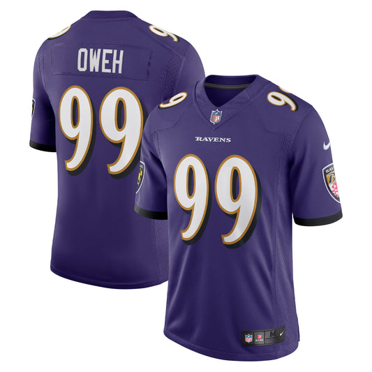 Men's Nike Odafe Oweh Purple Baltimore Ravens Vapor Limited Jersey