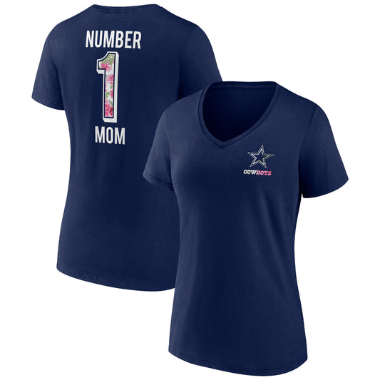 Women's Fanatics Navy Dallas Cowboys Mother's Day Team V-Neck T-Shirt