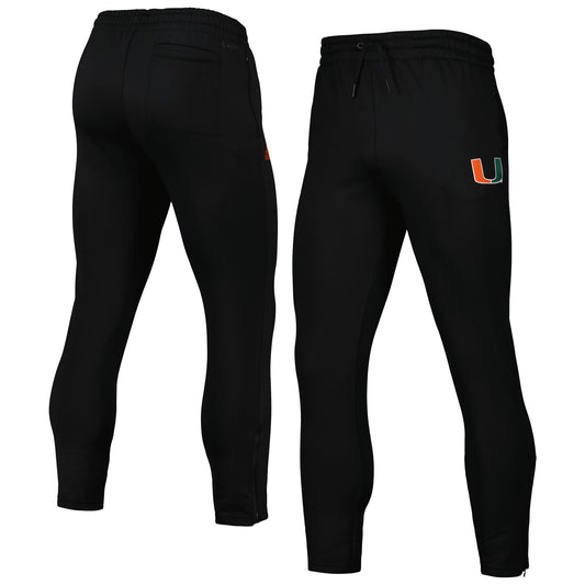 Men's adidas Black Miami Hurricanes AEROREADY Tapered Pants