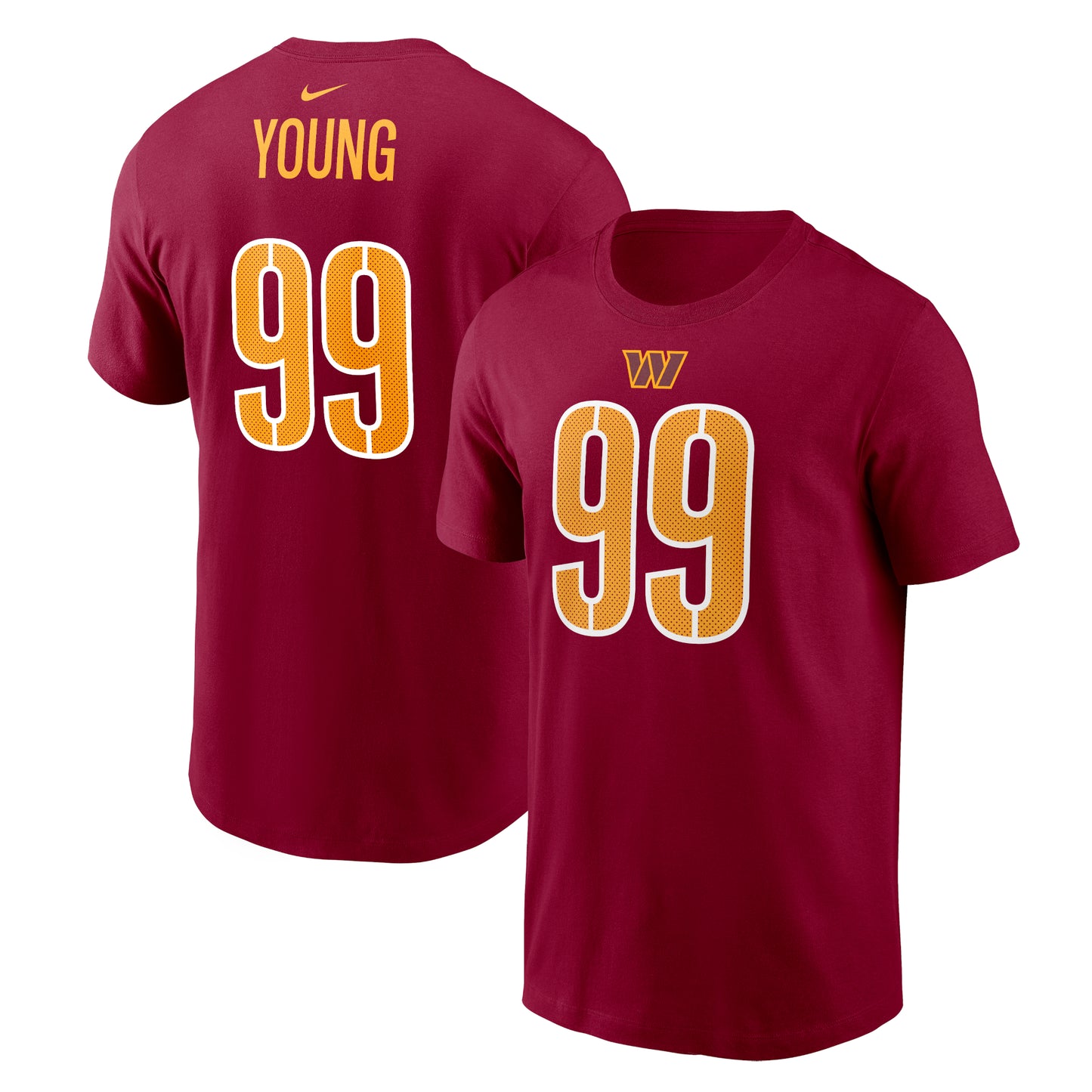 Men's Nike Chase Young Burgundy Washington Commanders Player Name & Number T-Shirt