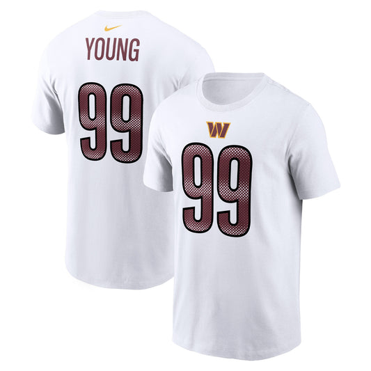 Men's Nike Chase Young White Washington Commanders Player Name & Number T-Shirt