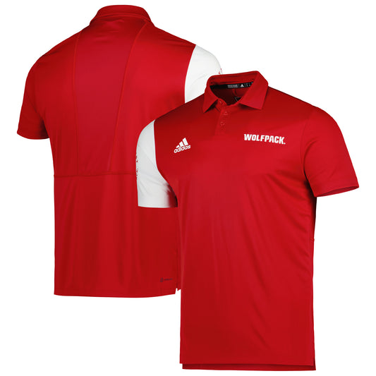 Men's adidas Red NC State Wolfpack AEROREADY Polo