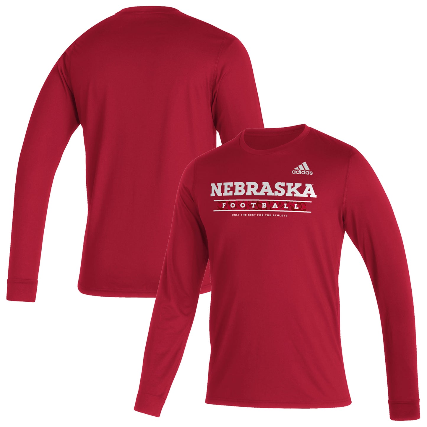 Men's adidas Scarlet Nebraska Huskers Sideline Creator Practice AEROREADY Long Sleeve T-Shirt