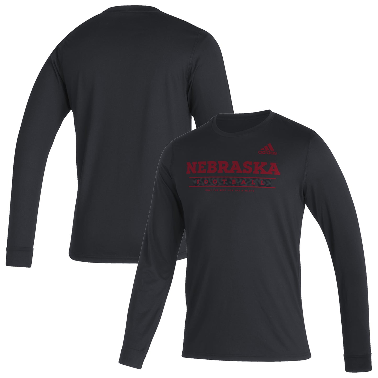 Men's adidas Black Nebraska Huskers Sideline Creator Practice AEROREADY Long Sleeve T-Shirt