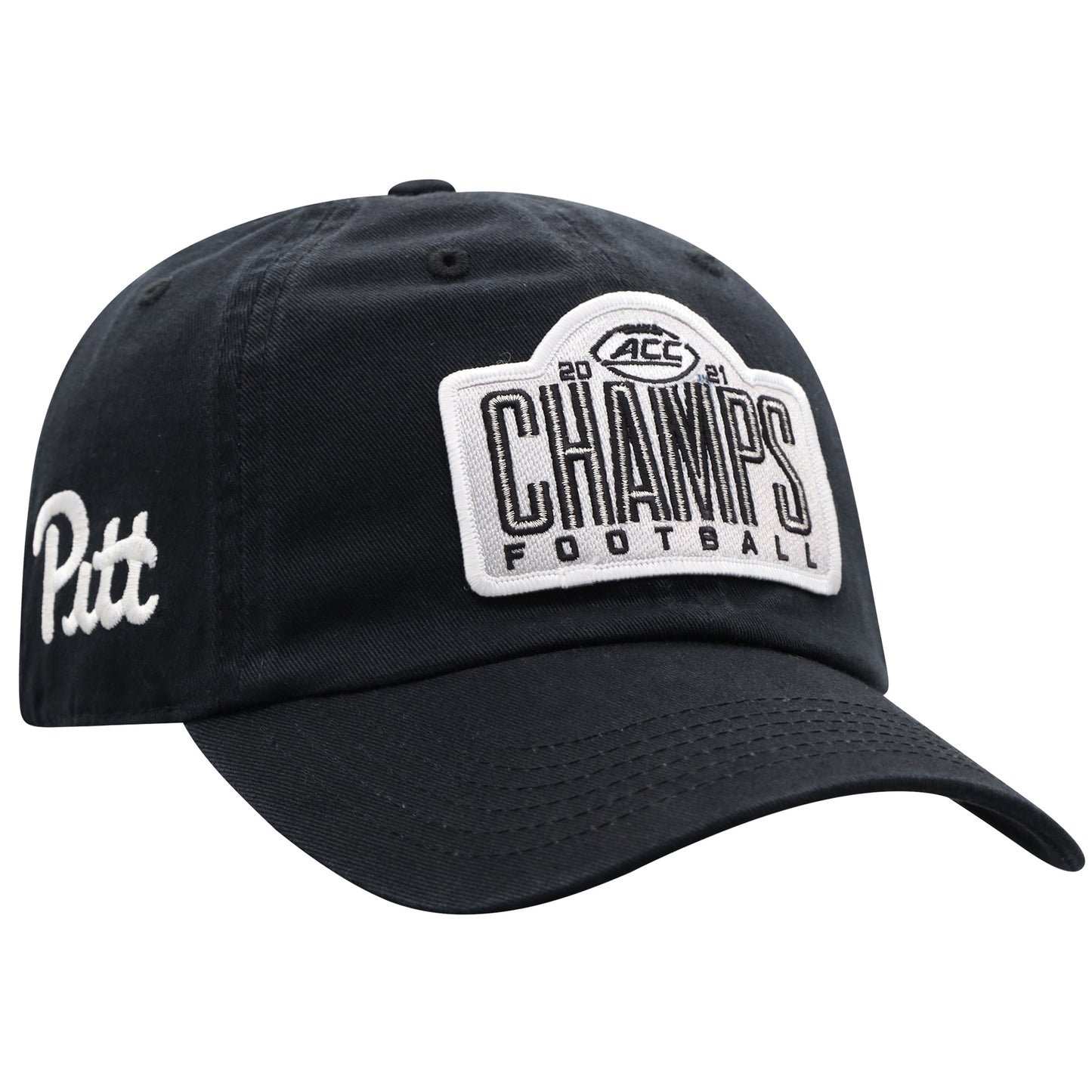 Men's Top of the World Black Pitt Panthers 2021 ACC Football Conference Champions Locker Room Crew Adjustable Hat