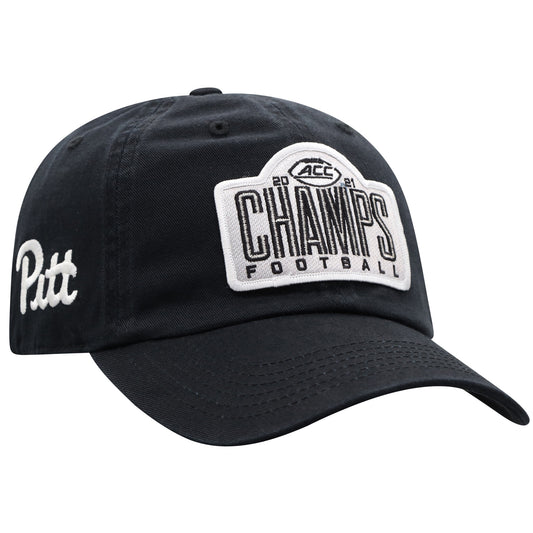 Men's Top of the World Black Pitt Panthers 2021 ACC Football Conference Champions Locker Room Crew Adjustable Hat