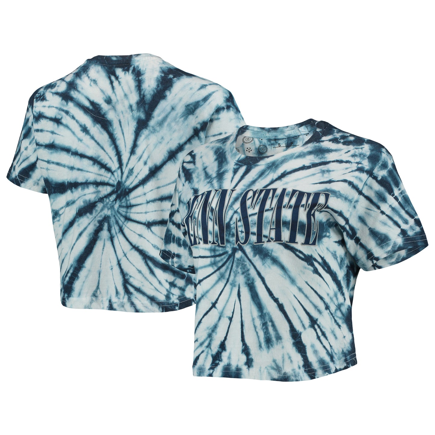 Women's Pressbox Navy Penn State Nittany Lions Showtime Tie-Dye Crop T-Shirt