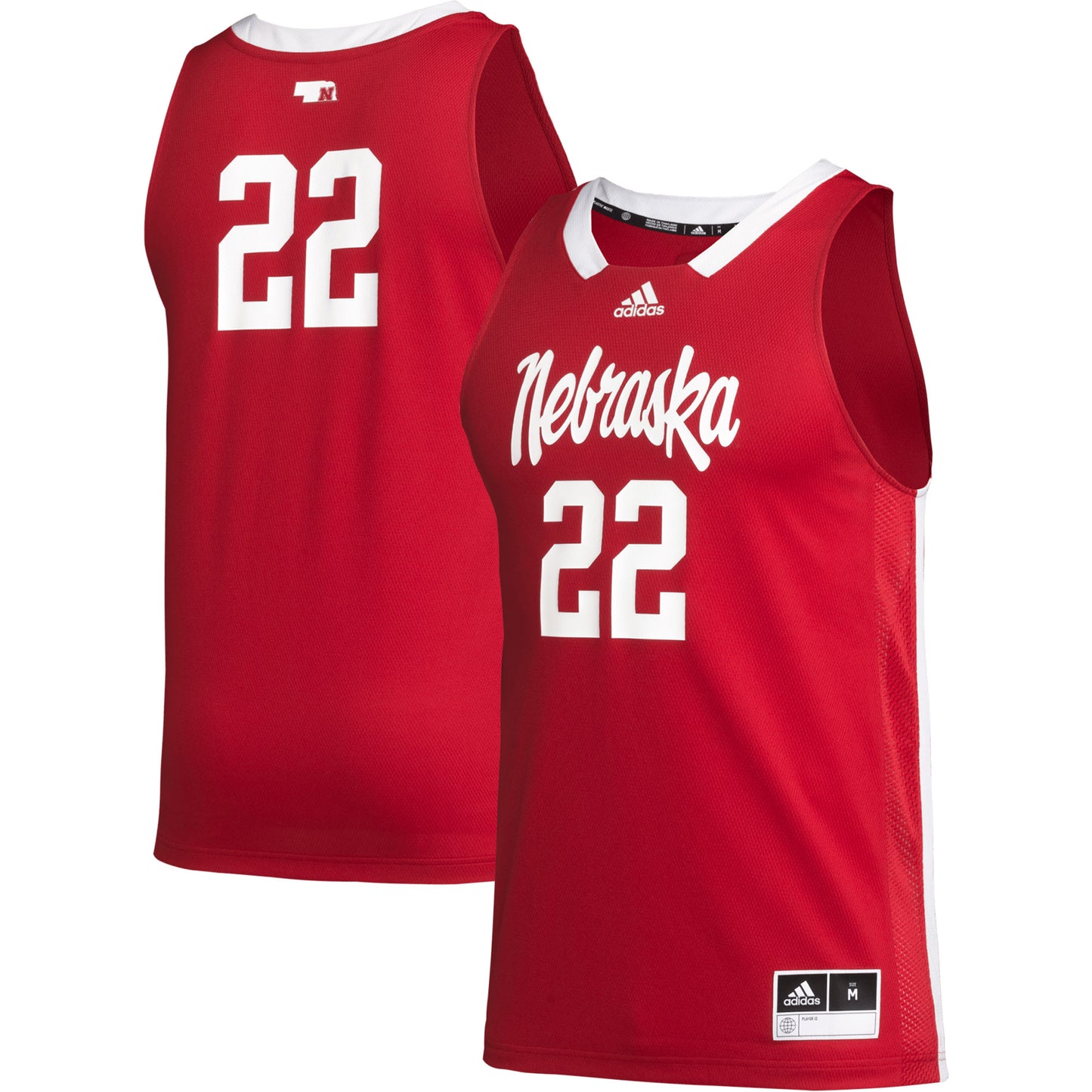 Men's adidas #22 Scarlet Nebraska Huskers Swingman Jersey