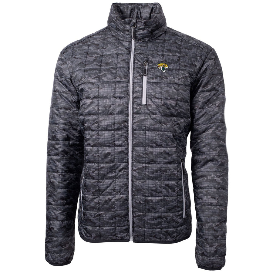 Men's Cutter & Buck Black Jacksonville Jaguars Rainier Printed Full-Zip Puffer Jacket