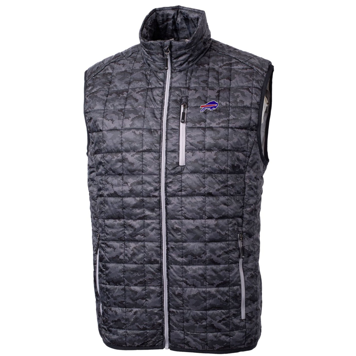 Men's Cutter & Buck Black Buffalo Bills Rainier Printed Full-Zip Puffer Vest