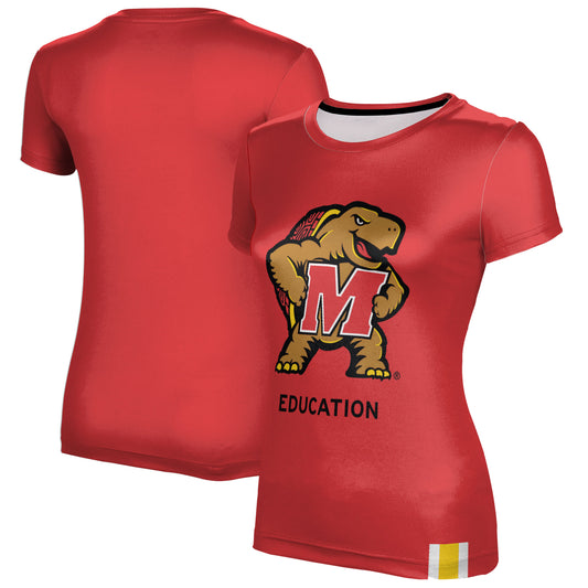 Women's Red Maryland Terrapins Education T-Shirt