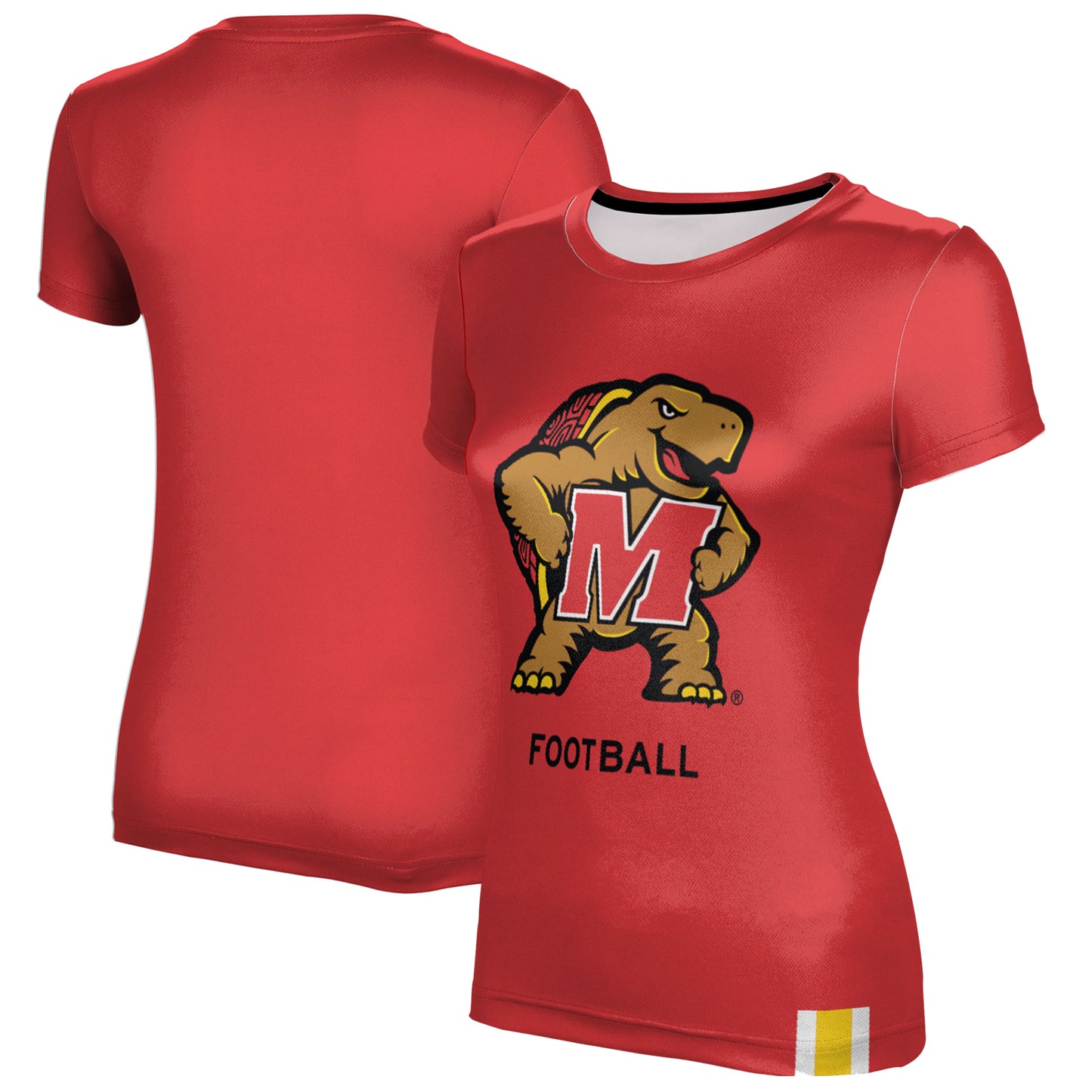 Women's Red Maryland Terrapins Football T-Shirt