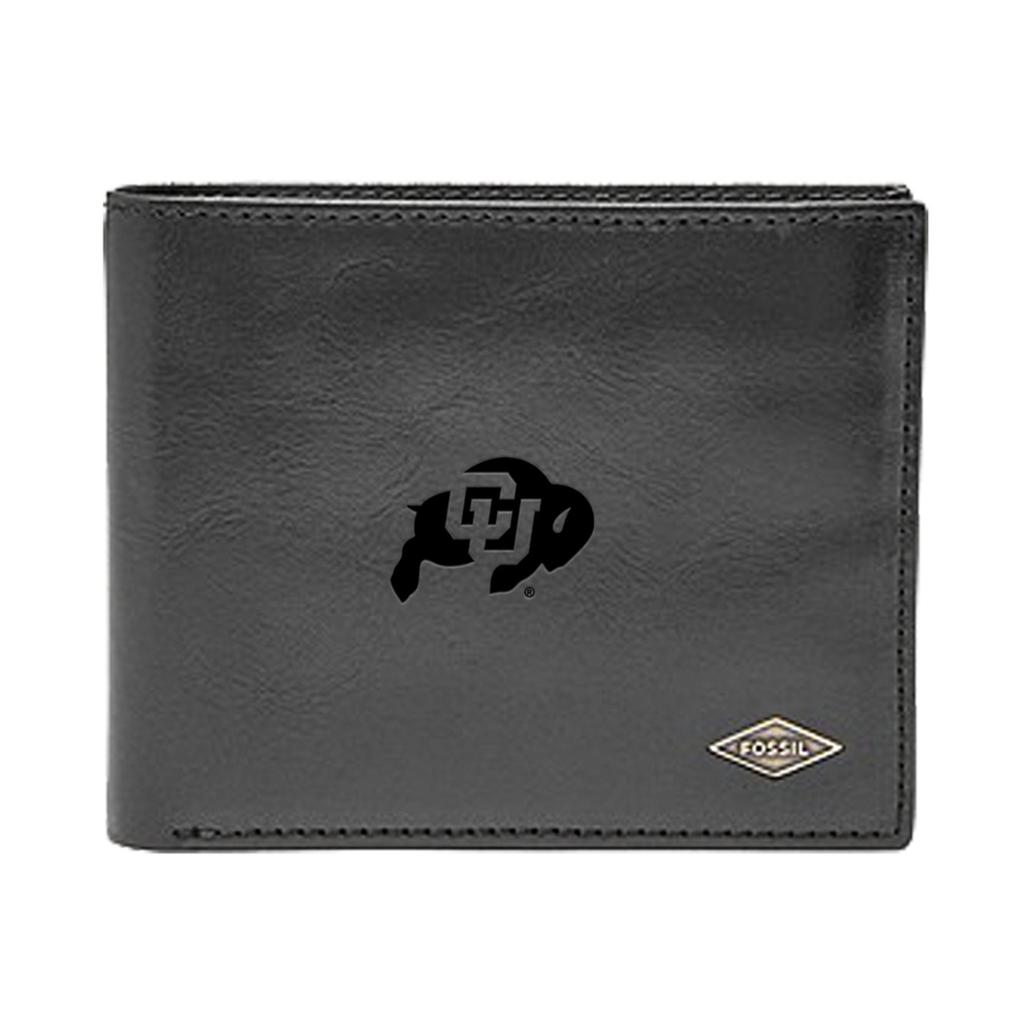 Men's Fossil Black Colorado Buffaloes Leather Ryan RFID Flip ID Bifold Wallet