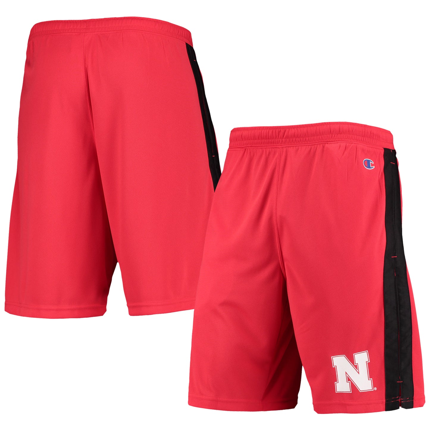 Men's Champion Scarlet Nebraska Huskers Side Stripe Shorts