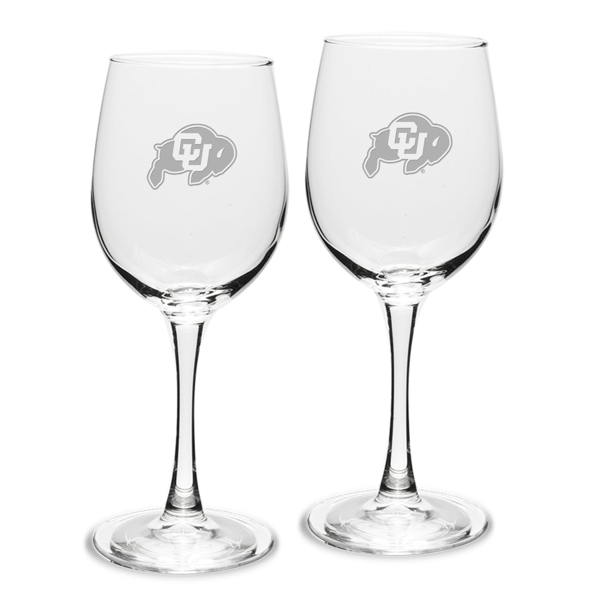 Colorado Buffaloes 2-Piece 12oz. Traditional White Wine Glass Set