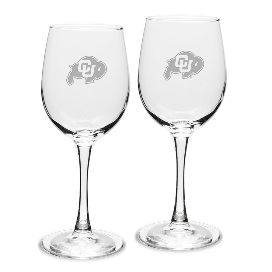Colorado Buffaloes 2-Piece 12oz. Traditional White Wine Glass Set