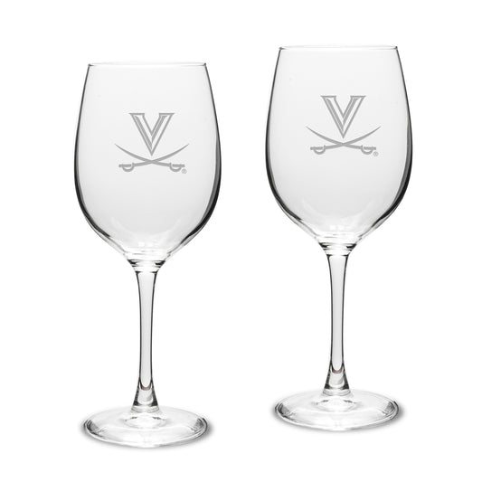 Virginia Cavaliers 2-Piece 16oz. Traditional White Wine Glass Set