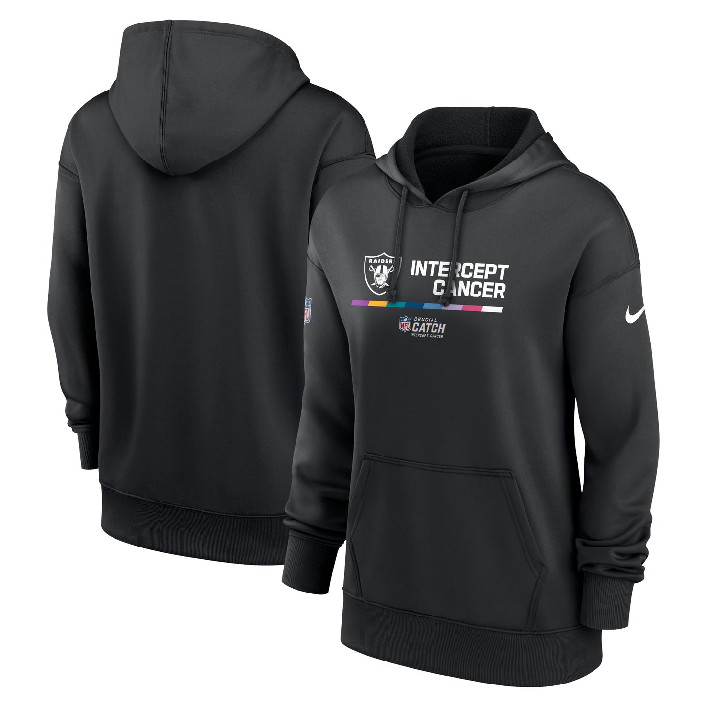 Women's Nike Black Las Vegas Raiders 2022 NFL Crucial Catch Therma Performance Pullover Hoodie