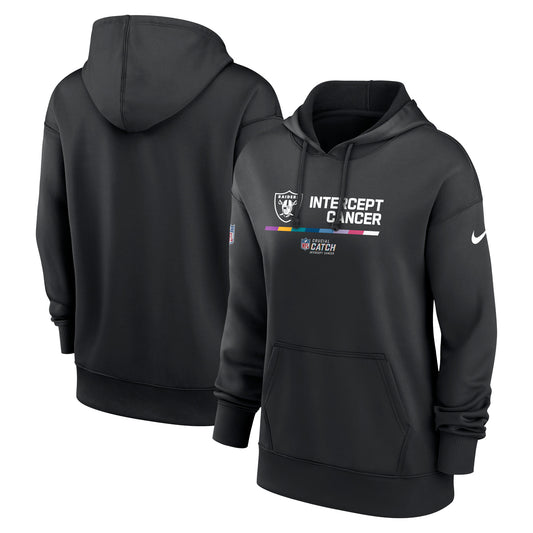 Women's Nike Black Las Vegas Raiders 2022 NFL Crucial Catch Therma Performance Pullover Hoodie