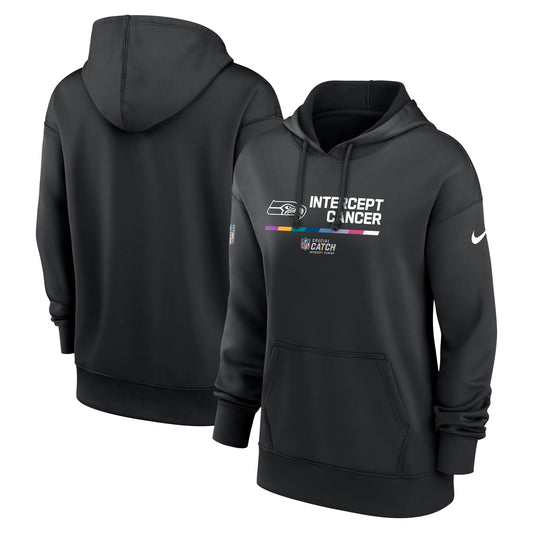 Women's Nike Black Seattle Seahawks 2022 NFL Crucial Catch Therma Performance Pullover Hoodie