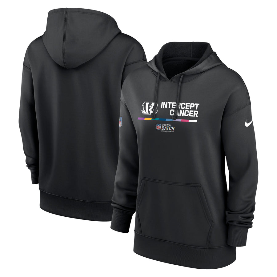 Women's Nike Black Cincinnati Bengals 2022 NFL Crucial Catch Therma Performance Pullover Hoodie