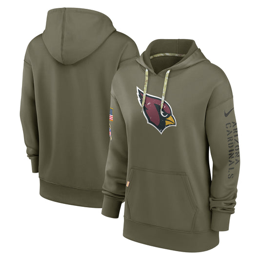 Women's Nike Olive Arizona Cardinals 2022 Salute To Service Performance Pullover Hoodie