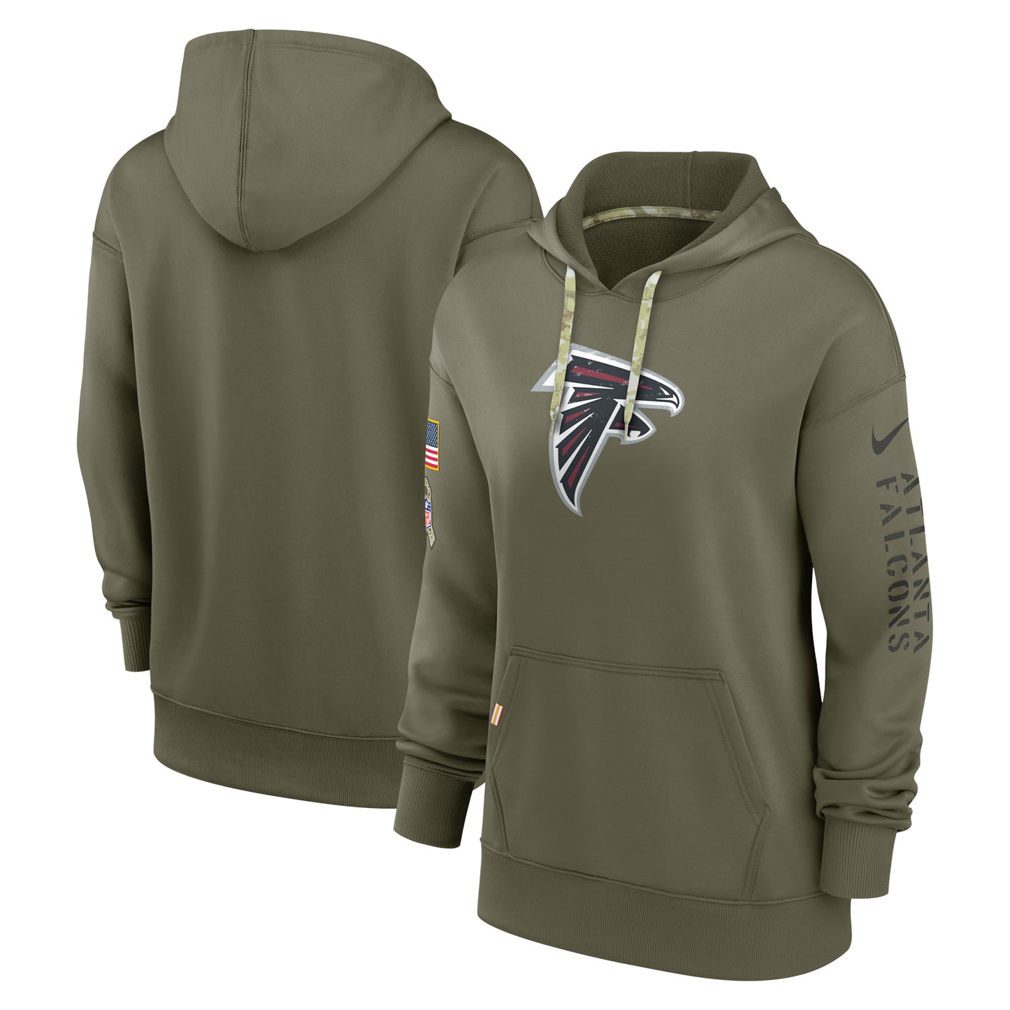 Women's Nike Olive Atlanta Falcons 2022 Salute To Service Performance Pullover Hoodie