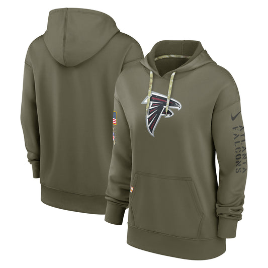 Women's Nike Olive Atlanta Falcons 2022 Salute To Service Performance Pullover Hoodie