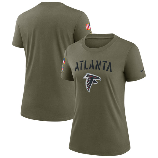 Women's Nike Olive Atlanta Falcons 2022 Salute To Service Legend T-Shirt