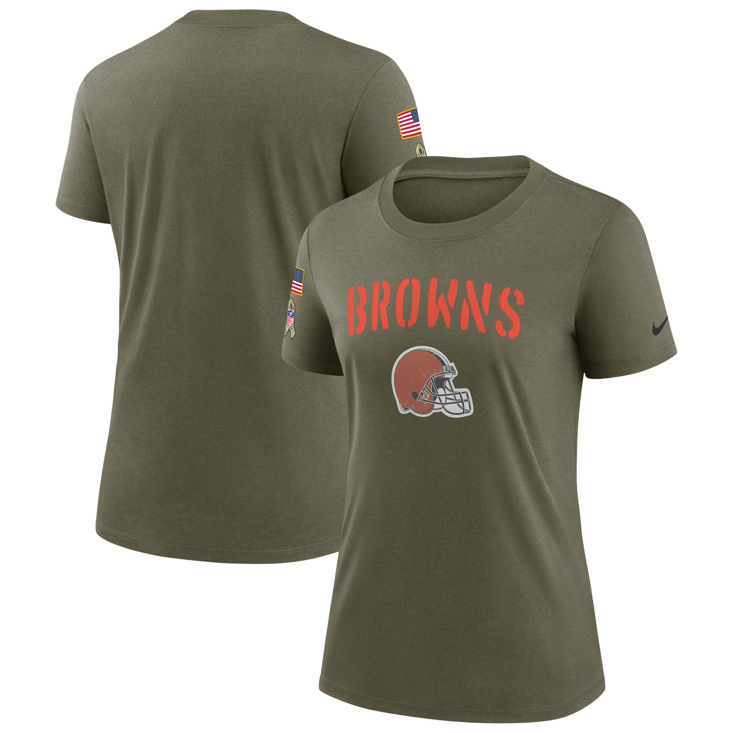 Women's Nike Olive Cleveland Browns 2022 Salute To Service Legend T-Shirt