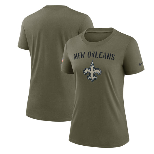 Women's Nike Olive New Orleans Saints 2022 Salute To Service Legend T-Shirt