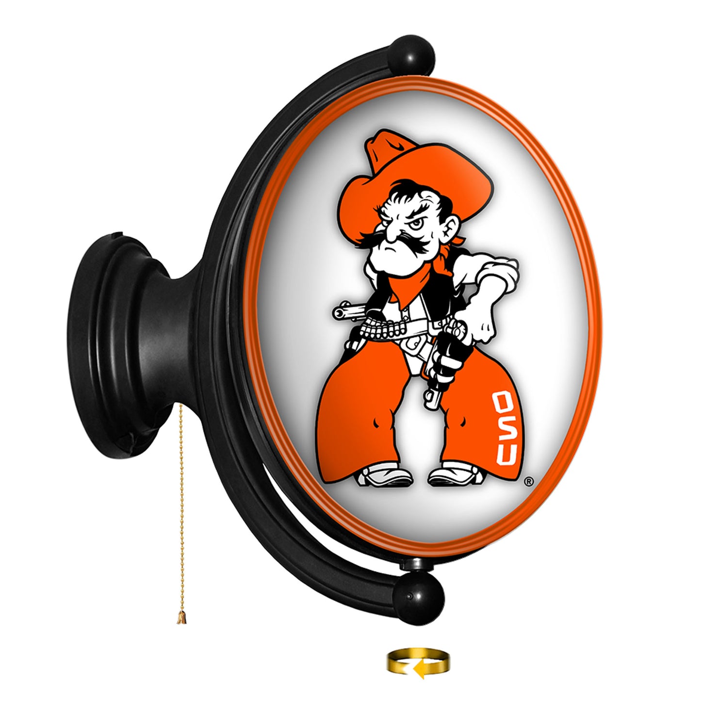 Oklahoma State Cowboys Mascot 21'' x 23'' Rotating Lighted Wall Sign